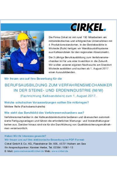 Ausbildung Verfahrensmechaniker