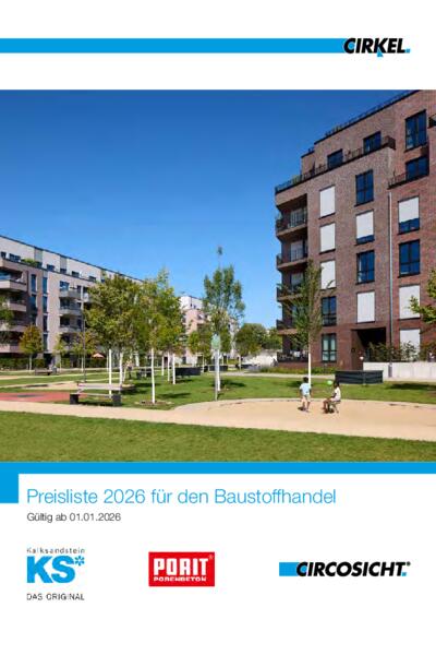 Preisliste 2026 für den Baustoffhandel