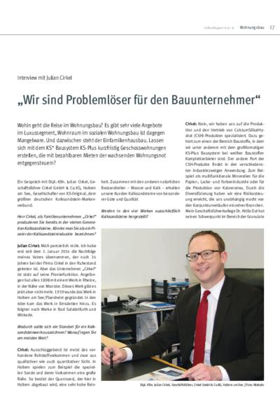 Interview Cirkel bi-BauMagazin