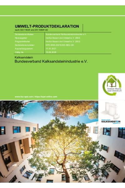 Umwelt-Produktdeklaration EPD Kalksandstein 