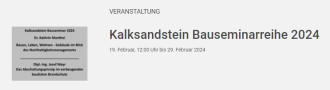 Kalksandstein Bauseminarreihe 2024